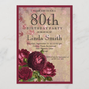 80th birthday invitation