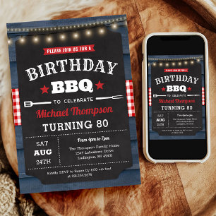 80th Birthday Invitation - Barbecue Party