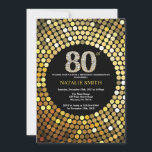 80th Birthday Invitation Black and Gold Glitter<br><div class="desc">80th Birthday Invitation. Black and Gold Glitter. Gold Diamond. Adult Birthday Party. For Men or Women. For further customisation,  please click the "Customise it" button and use our design tool to modify this template.</div>