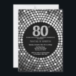 80th Birthday Invitation Black and Silver Glitter<br><div class="desc">80th Birthday Invitation. Black and Silver Glitter. Silver Diamond. Adult Birthday Party. For Men or Women. For further customisation,  please click the "Customise it" button and use our design tool to modify this template.</div>