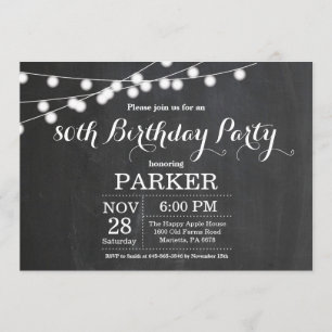 80th Birthday Invitation Chalkboard