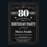 80th Birthday Invitation Chalkboard<br><div class="desc">80th Birthday Invitation Chalkboard. Black and White Background. Adult Birthday. Male Men or Women Birthday. Kids Boy or Girl Lady Teen Teenage Bday Invite. 13th 15th 16th 18th 20th 21st 30th 40th 50th 60th 70th 80th 90th 100th. Any Age. For further customisation, please click the "Customise it" button and use...</div>