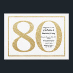80th Birthday Invitation Gold Glitter<br><div class="desc">80th Birthday Invitation. Gold Glitter Birthday Party Invite with White Background. Surprise Birthday. Adult Birthday. Men or Women Bday Bash Party. For further customisation,  please click the "Customise it" button and use our design tool to modify this template.</div>