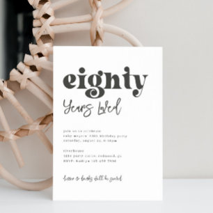 80th Birthday Invitation Simple 80th Birthday