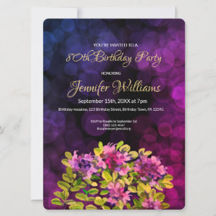 80th Birthday invitation thyme