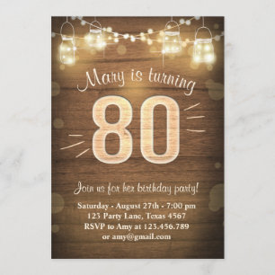 80th Birthday Invitation Vintage Eighty Birthday