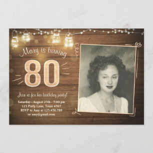 80th Birthday Invitation Vintage Eighty Birthday