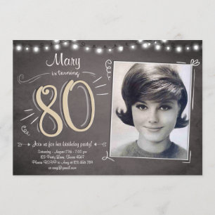 80th Birthday Invitation Vintage Eighty Birthday