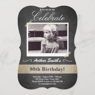 80th Birthday Invitation Vintage Eighty Birthday