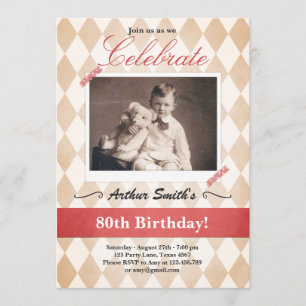 80th Birthday Invitation Vintage Eighty Birthday