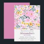 80th birthday invitations Boho Floral Pink<br><div class="desc">80th birthday invitations Boho Floral Pink chic vintage</div>