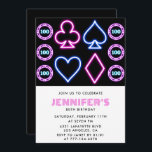 80th birthday invitations Casino theme Poker Girl<br><div class="desc">80th birthday invitations Casino theme Poker Girl black</div>