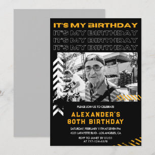 80th birthday invitations Men Photo Spray paint