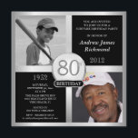 80th Birthday Invitations Then & Now 2 Photos<br><div class="desc">Create your own elegant 80th Birthday Surprise Party Invitations. Classic executive style black and silver for men or women, personalised with double photo frame inserts for "Then & Now" pictures -- Customise the name, date, and details for your special celebration. Can be easily customised for other special occasions, corporate events,...</div>