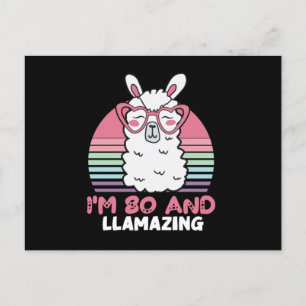 80th Birthday Llamazing Llama 80 Year Old Birthday Postcard