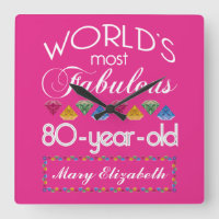80th Birthday Most Fabulous Colourful Gems Pink