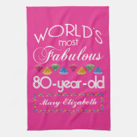 80th Birthday Most Fabulous Colourful Gems Pink