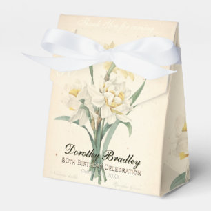 80th Birthday Narcissus Custom Thank You Favour Box