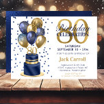 80th Birthday Navy Blue Balloon Cake Invitation<br><div class="desc">This fabulous men's 80th birthday navy blue cake invitation featuring a 2-layer navy blue and gold cake with navy blue and gold balloons and the number 80 in gold would be perfect for celebrating your husband, brother, dad, friend, uncle, grandfather, great grandfather. It is traditional and classic while being fresh,...</div>