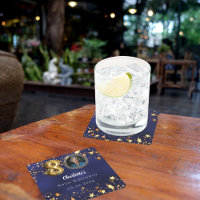 80th birthday navy blue gold stars photo