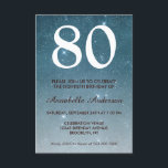 80th Birthday Navy Blue Midnight Sky Stars Glitter Invitation<br><div class="desc">Celebrate your birthday celebration with this Glam Stylish Navy Blue Night Sky Midnight Stars Galaxy Celestial Cosmos Sparkle Birthday Card Invitation.</div>
