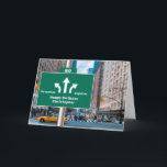 80th Birthday New York Street Sign Add Your Name Card<br><div class="desc">80th Birthday card with a New York street sign. All the text is easily edited using the template provided.</div>