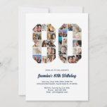 80th Birthday Number 80 Custom Photo Collage Invitation<br><div class="desc">Celebrate momentous 80th Birthday with this cute invitation. It's a personalised photo collage invite that allows you to create a truly unique and memorable design. This customisable template lets you insert your own cherished photos, capturing the precious moments of your life. This invitation is perfect for commemorating your eightieth birthday....</div>