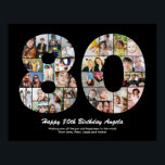 80th Birthday Number 80 Photo Collage Gift Poster<br><div class="desc">Mark years of wonderful memories and adventures with this captivating 80th Birthday Number Photo Collage. This customisable template is the perfect blend of creativity and sentiment, allowing you to create a truly memorable and personalised gift for your loved one's special day. Capture the essence of incredible years in a single...</div>
