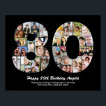 80th Birthday Number 80 Photo Collage Gift Poster<br><div class="desc">Mark years of wonderful memories and adventures with this captivating 80th Birthday Number Photo Collage. This customisable template is the perfect blend of creativity and sentiment, allowing you to create a truly memorable and personalised gift for your loved one's special day. Capture the essence of incredible years in a single...</div>