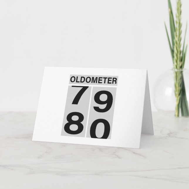 80th Birthday Oldometer Thank You Card (Front)