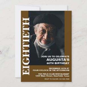 80th Birthday or ANY AGE Elegant Party Invitation