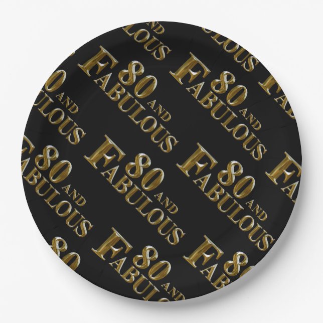 80th Birthday  Paper Plate (Front)