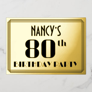 80th Birthday Party: Art Deco Look “80” and Name