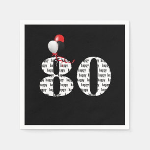80th Birthday party balloons Napkin