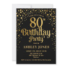 80th Birthday Party - Black & Gold