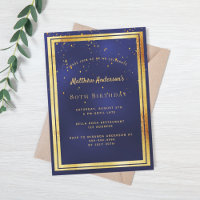 80th birthday party blue gold confetti sprinkle