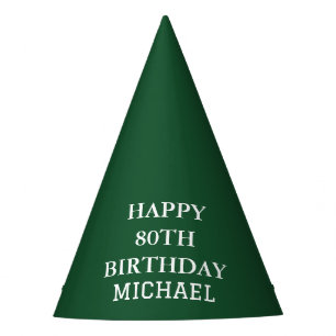 80th Birthday Party Celebration Green Adult Hat