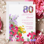 80th birthday party floral modern invitation<br><div class="desc">80th birthday party floral modern invitation
Photographed and designed with love
Perfect for inviting family and friends for a 80th birthday party
Personalise with individual details. Please contact me for additional designs.
Enjoy!</div>