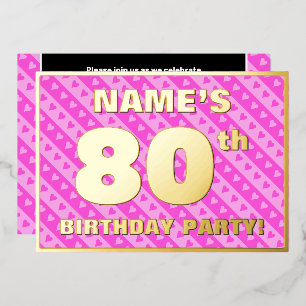 80th Birthday Party — Fun Pink Hearts and Stripes