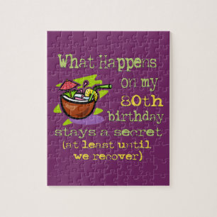 80th Birthday Party Gifts. What happens on my 80th Jigsaw Puzzle