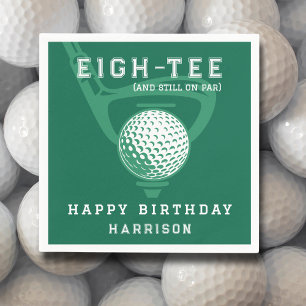 80th Birthday Party Golf Theme Modern Green Napkin