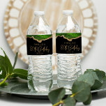 80th Birthday Party Green Gold Agate Water Bottle Label<br><div class="desc">These chic 80th birthday water bottle labels feature a watercolor image of an agate geode in shades of green with faux gold glitter highlights. The words "80th Birthday" appear in faux gold glitter in a decorative modern handwriting font. Customise it with the name of the guest of honour and the...</div>