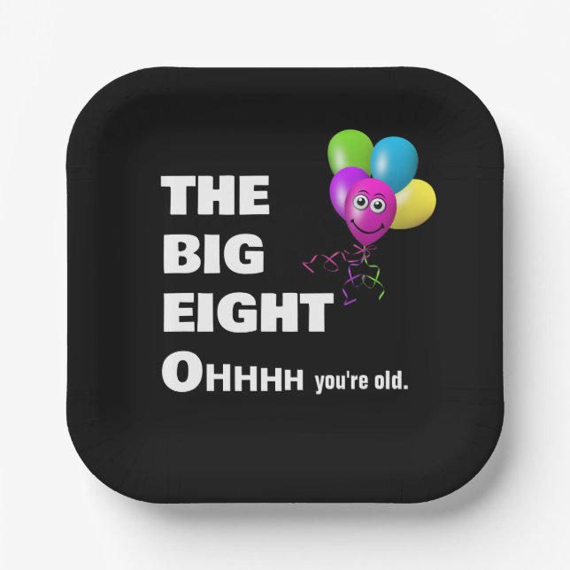 80th Birthday Party Humour Paper Plate (Front)