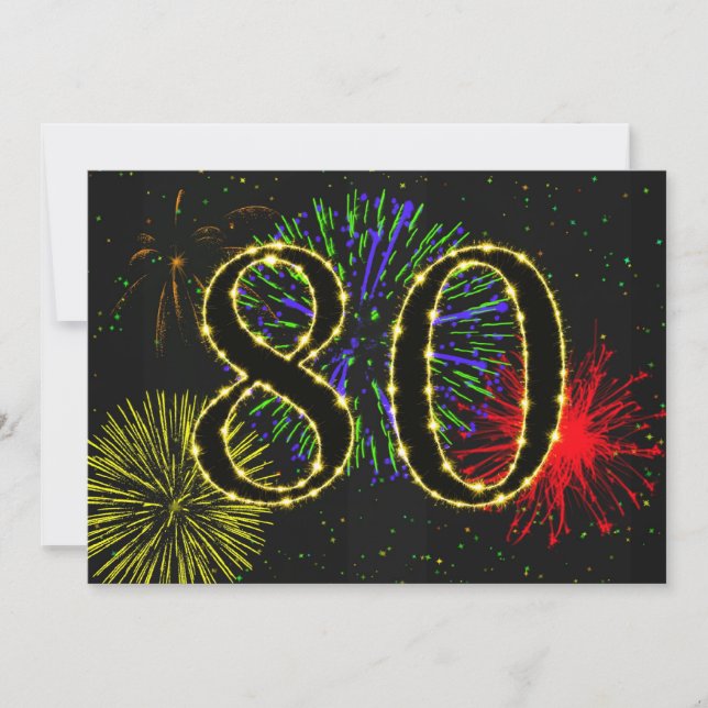 80th birthday party invitate invitation (Front)