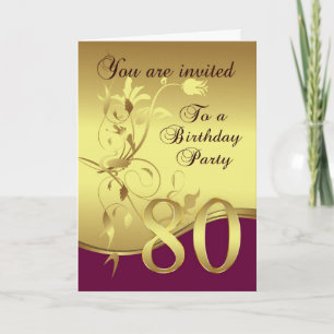 80th Birthday Party Invitation