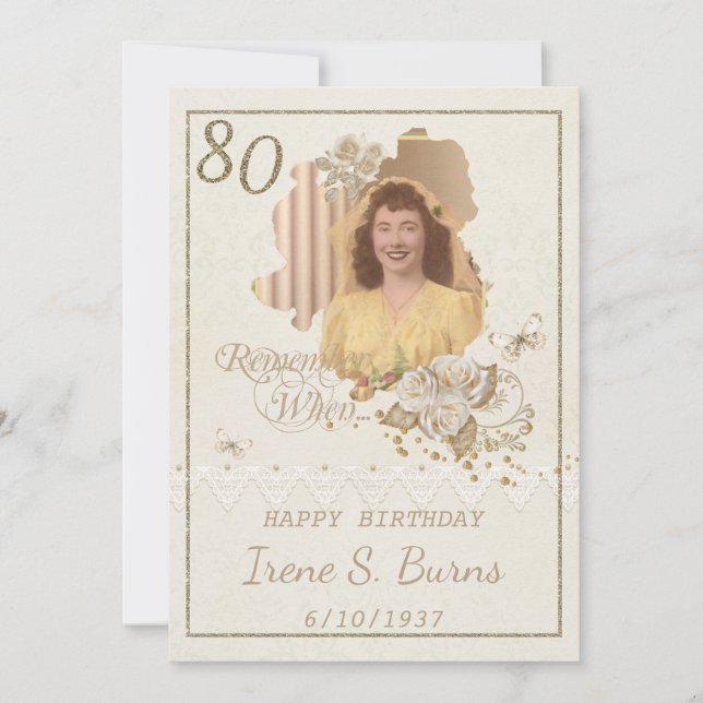 80th Birthday Party Invitation (Front)