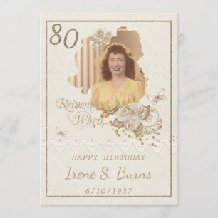 80th Birthday Party Invitation