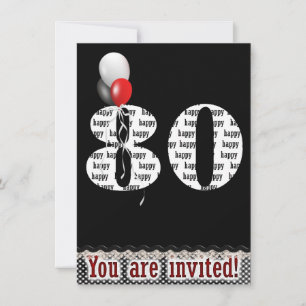 80th Birthday Party Invitation