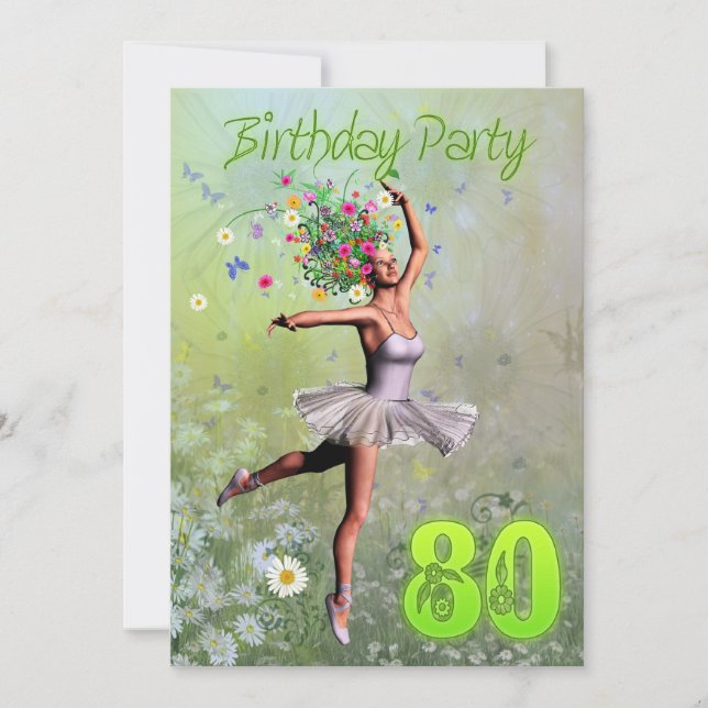80th Birthday party invitation (Front)