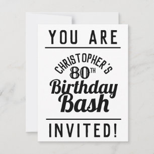 80th Birthday Party Invitation